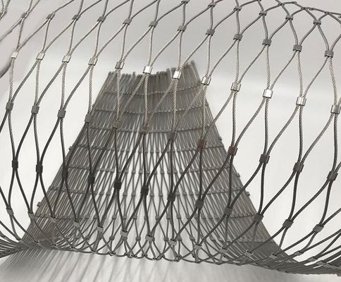 304 स्टेनलेस स्टील रस्सी जाल लचीला सुरक्षा जाल, बालकनी और चिड़ियाघर बाड़ों के लिए अनुकूलित आकार के साथ सजावटी तार रस्सी जाल