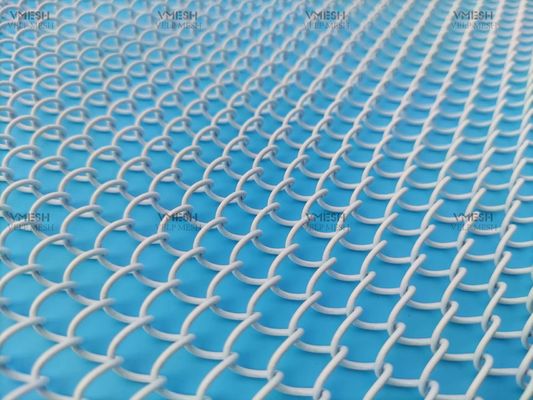 अनुकूलित आकार 6*6 मिमी चेन लिंक धातु पर्दा जोड़े में डिजाइन फायरप्लेस स्क्रीन मेष