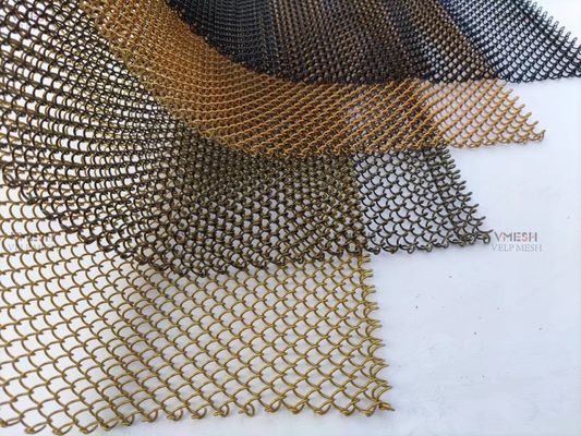 स्टेनलेस स्टील आर्किटेक्चरल क्रिम्प्ड वायर मेश 12x12mm छेद का आकार