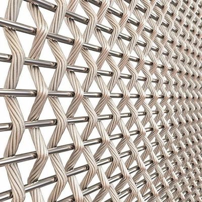 स्टेनलेस स्टील मेश आर्किटेक्चरल बुना तार जाल के लिए पहलू क्लैडिंग के लिए