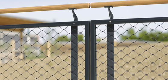 वास्तुशिल्प के लिए स्टेनलेस स्टील केबल रस्सी जाल हीरा लचीला स्क्रीन चिड़ियाघर पशुओं के लिए सुरक्षित