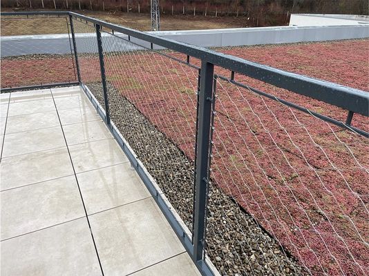 हीरे के छेद के आकार के साथ लचीला स्टेनलेस स्टील रस्सी जाल यूवी प्रतिरोधी और सुरक्षा बाड़ के लिए 10 साल की वारंटी