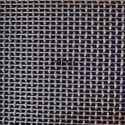 स्टेनलेस स्टील के साथ सजावटी तार जाल धातु मुखौटा Crimped बुना जाल तार व्यास 1mm-4mm