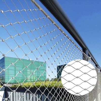 कस्टम साइज़ स्टेनलेस स्टील रोप नेटिंग पशु बाड़े एवियरी चिड़ियाघर बाड़ सुरक्षा मेश