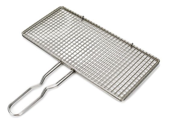 स्टेनलेस स्टील 316 BBQ ग्रिल मेश बास्केट मछली भूनने के लिए