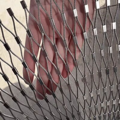 गिरने से बचाव के लिए तन्यता फेरुल क्रिमड वायर रस्सी जाल