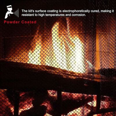 एडजस्टेबल सिंगल पैनल सिल्वर कलर स्टील मटेरियल स्टर्डी फायरप्लेस मेश स्क्रीन कर्टन