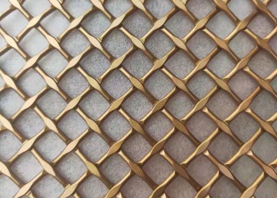 0.02-2.0 मिमी वायर लॉक क्रिम्प्ड आर्किटेक्चरल मेटल मेश ब्रास ब्रॉन्ज वेल्प